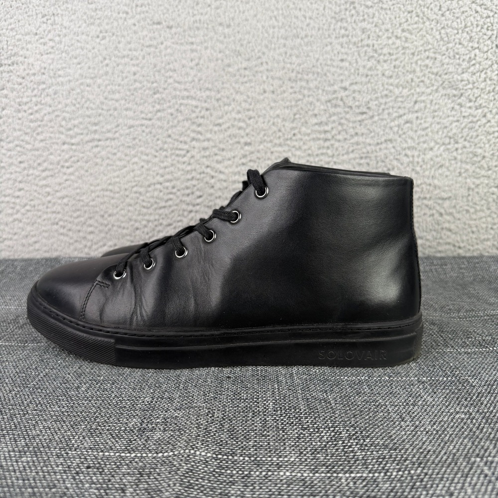 Solovair High Top Sneakers Men's UK 9.5 US 10.5 Black Leather Made in England